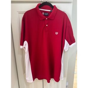 Chaps EST 1978 Polo Shirt Mens‎ Red White Short Sleeve Golf Casual XL